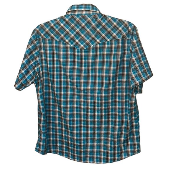 Men's Vintage Wrangler Short Sleeve Western Pearl Snap Shirt XL - Picture 3 of 7